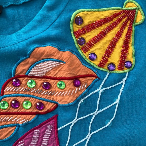 I.B. Diffusion Applique & Studded Tee Cruise Wear Priced Too Low For A Discount - Picture 5 of 11